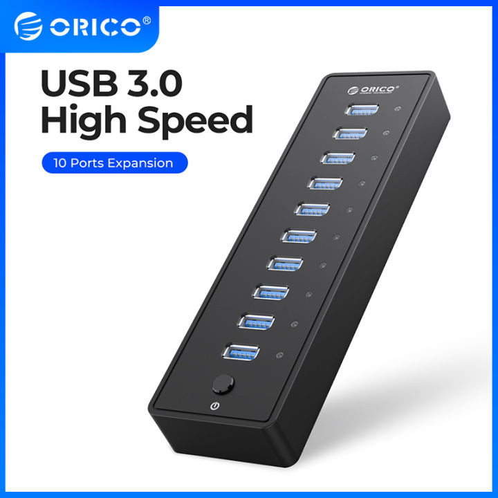 ORICO Powered USB 3.0 HUB USB cắm ngoài Bộ chia Bộ chuyển đổi 10 cổng ...