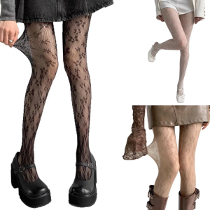 Xà cạp tất lưới có hoa văn Vớ quần bó eo cao cho nữ fishnets cao tới đùi vớ Pantyhose