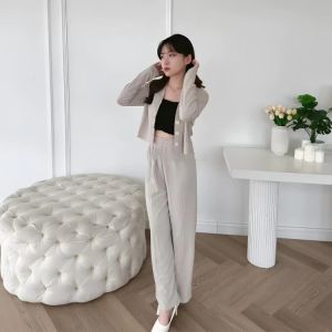 One Set Casey Setelan Wanita Crop Top Knit Baju Dewasa Wanita 2024 Baju Setelan Wanita 2024 terbaru