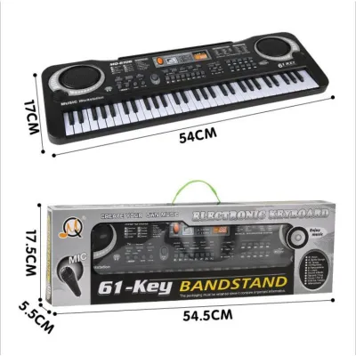 Music Electronic Keyboard Electric Piano Kids Gift Musical Instrument 61 Keys Black Digital