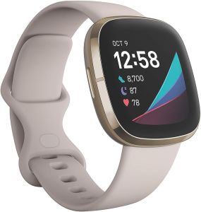 NEW ORIGINAL Fitbit Sense Health & Fitness Smartwatch W/GPS Bluetooth Call/Text Heart Rate SpO2 ECG Skin Temperature & Stress Sensing (S & L Bands 90 Day Premium Included) International Version (Graphite)