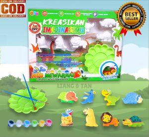 ( BISA COD ) PROMO Mainan Edukasi Anak Painting Kit Set Melukis Mewarnai Patung Binatang Hewan Dinosaurus Gypsum SNI Murah / Mainan Anak Laki Laki / Mainan Anak Perempuan