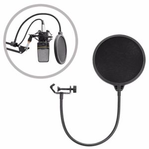 Chân Kẹp Mic Kim Loại Giá Đỡ Mic Thu Âm Kẹp Micro Để Bàn Chất Liệu Kim Loại Sơn Chống Rỉ Xoay 360 Độ Co Rút Tùy Ý