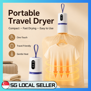 SG STOCK Portable Clothes Dryer /Mini Travel Dryer Foldable Quick Dry 15min/Safe 90°C Auto Cutoff /Dehumidifier Dryer Silent