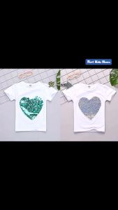 Kaos Sequin Anak Perempuan Motif Love KTSQ032