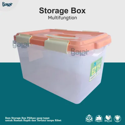 EZ Storage Box Kotak Penyimpanan Serbaguna Bahan Plastik 30 15 10 Liter / Keranjang penyimpanan Mainan / Kotak Laundry BPA FREE