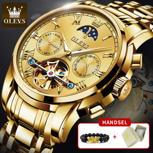 OLEVS นาฟิกาผู้ชายกันน้ำ2022นาฬิกาไขลานกลวงมัลติฟังก์ชั่นใหม่ล่าสุดแฟชั่นดั้งเดิมนาฬิกาผู้ชาย