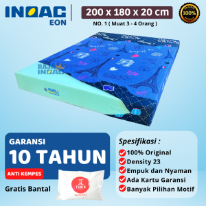 Alas untuk tidur Kasur Busa INOAC Ukuran 200x180x20 cm Garansi 10 Tahun / Kasur INOAC EON D23 Size Nomor 1 180x200x20 cm / Kasur Busa No 1 Tebal 20 cm