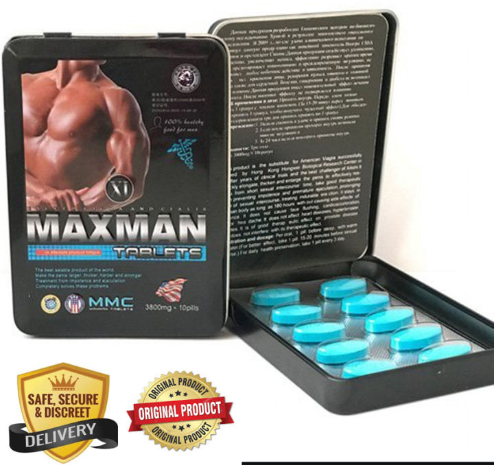 100% Original USA 10 Tablet Maxman Blue for Men Boost Erection Increase ...