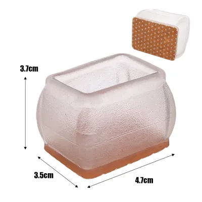 4Pcs Chair Leg Caps Rubber Feet Protector Pads Furniture Table Covers Socks Plugs Cover Furniture Leveling Feet Home Decor
