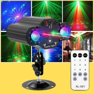 KING LAMPU SOROT Pesta DJ panggung kontrol Sensor suara disko Proyektor RGB 5V 10W with Remote - AL