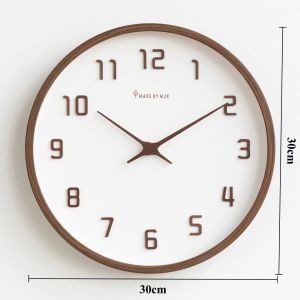 Sacesr Wooden Wall Clock Living Room Minimalist Elegant 3D Digital Wall Clocks Noiseless Modern Aesthetic Watches Home and Decoration 2Z6B7