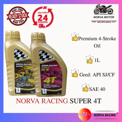 Norva Motor Norva Racing Super 4T Minyak Hitam 4T 1L & Norva Racing Super Api Se/Cc Sae 40 4T 1L Motorcycle Engine Oil
