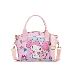 JING PU Túi đeo chéo nhỏ Sức chứa lớn Phim hoạt hình kuromi Túi xách du lịch Dễ thương Dây  Ví tiền xu trẻ em