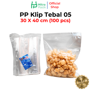 Plastik PP Klip 30x40 Tebal 50 Micron Kemasan Snack BluKing Zip Lock Zipper 30 x 40 Bungkus Keripik Kacang Cemilan Basreng