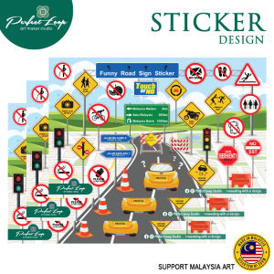 Sticker Design Asian Funny Road Sign Board Art Graphic Concept (BUY 10 FREE 1) Waterproof