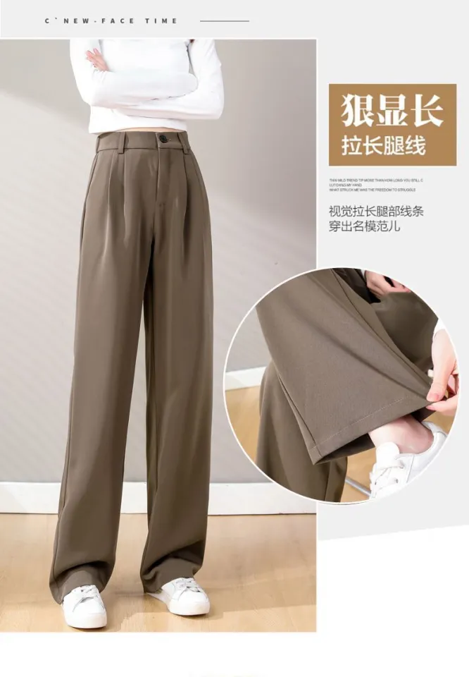 40-100Kg】 Large size suit pants for fat women Korean style Wide