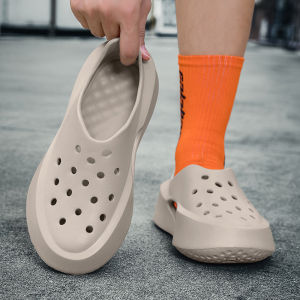 Free Shipping MenS Summer Sandals Designed For Outdoor Wear Featuring A Non-Slip Thick Sole Full-Coverage Design And Perforated Detailing Suitable For Driving Outdoor Activities And Beach Use