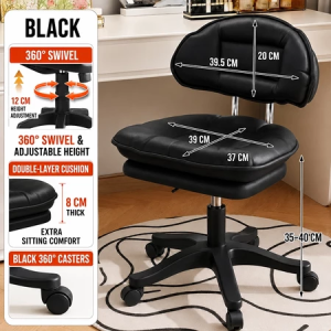 ALIVIA. Vanity Chair With Cushion Seat 360°Adjustable Swivel Chair Office Chair Makeup Chair