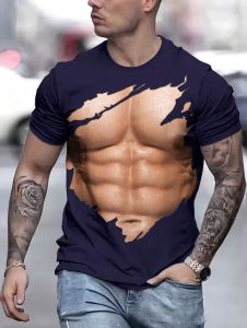 [Local Stock] ZEEMIN Funny Muscle Graphics 3D Print Mens T-Shirt Short Sleeve Ugly T-Shirts Mens Party Cosplay Tees Fun Casual Tops Clothes for Men