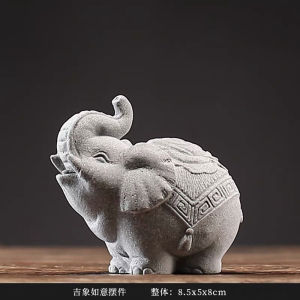 [Yuanyi] 青砂石泰式大象一对 泰式石雕擺件 吉象 家居裝飾用品 A Pair of Blue Sandstones Thai Elephants Elephants