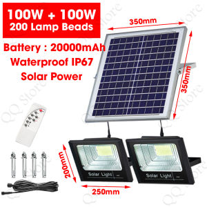 Solar Light Outdoor Waterproof Solar LED Sport Garden 25W 65W 100W 200W 300W 800W Outdoor LED Solar Flood Light with Remote Controller Solar Lamp Outdoor Solar Luar Rumah Terang 太阳能led灯户外 太阳能灯户外 太阳能灯 H17