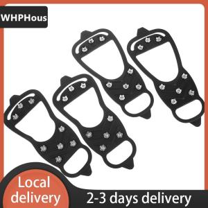 [COD] WHPHous Ship within 24 hours Winter Sport Shoe Cover For Women Men 2PCS 5 8-Stud Anti-Slip Ice Claws Snow Climbing Spike Grips Crampon Cleats Boots Cover