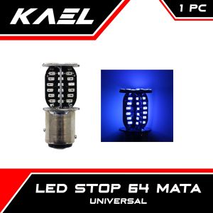 LED Stop 64 Mata Universal Lampu Belakang Bayonet 1157 Rem Kedap Kedip Stoplamp Brake Berputar Putar Strobo Rainbow Pelangi 360 Putih RGB Merah Biru Hijau KAEL