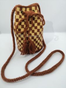 Handmade Crochet Bucket Checker Bag