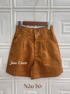 JUNE LINEN Q04 - Quần short LINEN TƯNG PREMIUM. Hình thật. FULLSIZE. 16 MÀU