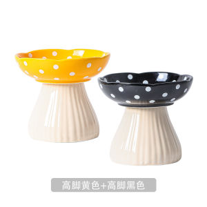 Cat Bowl Ceramic Elevated Design Protects Neck Anti-SpillSupplies Dog Bowl Cat Food Bowl Water Bowl Cat Food Bowl