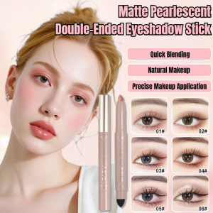 Double-headed Eyeshadow Pen Smudge Brush Two-in-one Matte Pearlescent Fine Flash Waterproof Lazy Beginner Eyeshadow Stick