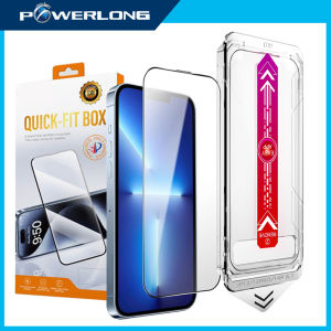 POWERLONG PH Screen Protector for iPhone 16/iPhone 14/iPhone 13 Pro/iPhone 12 9H Tempered Glass Full Cover Anti-Fingerprint Auto Dust-Elimination No Bubble Easy Installation