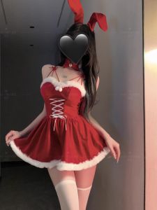 U Gonna S ชุดนอนคริสต์มาสชุดชั้นในดันแขนกุดสีแดงสำหรับเสื้อผ้ากุลสตรีชุดนอนแฟชั่น2025ดีไซน์ใหม่ยืดหยุ่นของขวัญคริสต์มาสสำหรับงานเลี้ยง