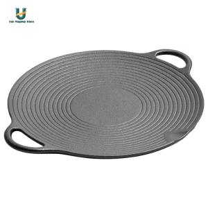 13.8 Inch Large Cast Iron Griddle for Outdoor Barbecue Non Stick Surface Durable and Easy to Clean[Ueb Flagship Store]
