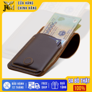 Ví sen 3 J4M da bò thật bóp mini cầm tay cho nam và nữ đựng tiền và thẻ bảo hành 24 tháng 1 đổi 1 VSN19