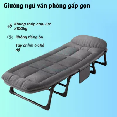 Giường ngủ văn phòng gấp gọn Nâng hạ đầu 6 cấp | Tải trọng 100kgGiường ngủ văn phòng giường ngủ gấp gọn đa năng 4 chân