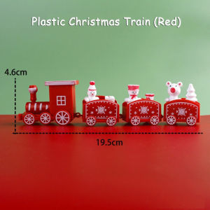 CuddleCove Christmas Train Decoration Santa Mini Train Ornament For Table Tree Home Holiday Party Gift