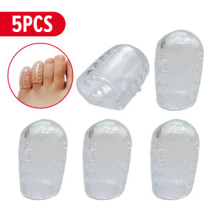5 PCs Toe Protector Soft Silicone Gel Breathable Foot Corns Blisters Relief Toe Cap Cover Foot Care Tool Anti-Friction Toe Separators Sleeve Tubes Ingrown Cushion