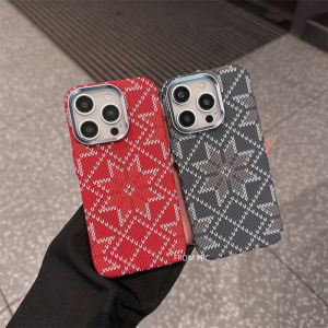 For iPhone 16 15 Pro Max 16Pro Case Magnetic Wireless Magnets Carbon Fiber Pattern Back Cover Camera Lens Protection Hard Shell
