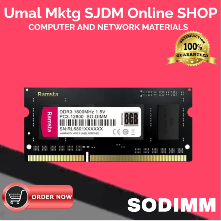 RAMSTA 8GB DDR3 1600MHz SODIMM AMD and Intel Laptop RAM High