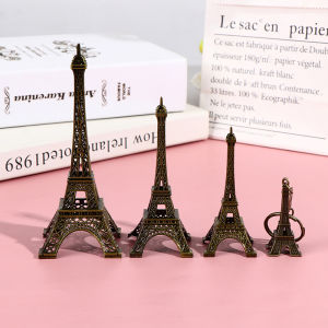 🔥🔥🔥NineOne Peony Retro Paris Eiffel Tower Model Home Desk Bronze Metal Statue Figurine Decor