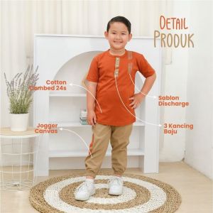 Setelan Koko Anak Laki-Laki Trendy Asraf Motif Terbaru Bahan Katun Nyaman Usia 1-12 Tahun