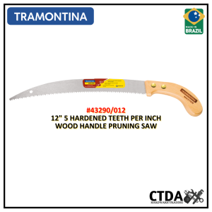 TRAMONTINA #43290/012 12 BLADE PRUNING SAW - WOOD HANDLE - 5T HARDENED TEETH PER INCH
