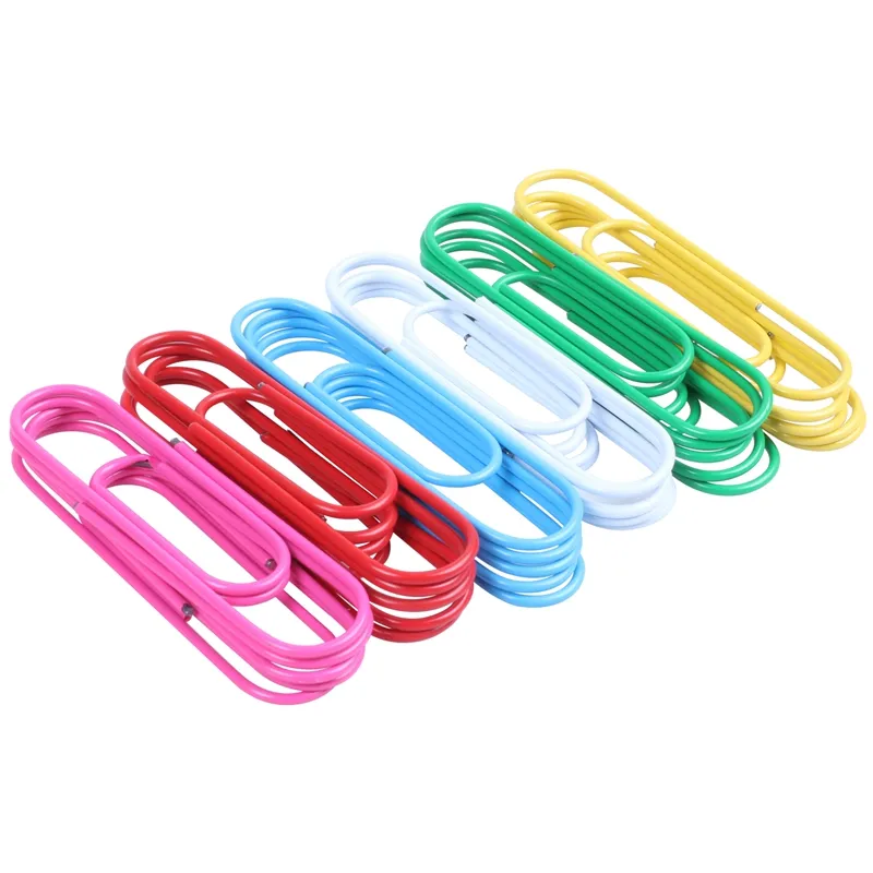 ARELENE Super Large Paper Clips Vinyl Coated, 60 Pack 4 Inch Assorted Color Jumbo Paper Clip