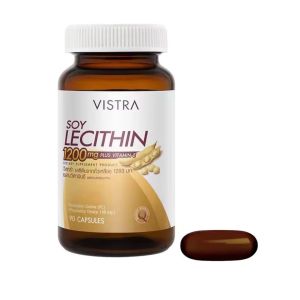 VISTRA Soy Lecithin 1200 mg. plus vitamin E วิสทร้า เลซิตินจากถั่วเหลือง ผสมวิตามินอี (1ขวด) สินค้าขายดี