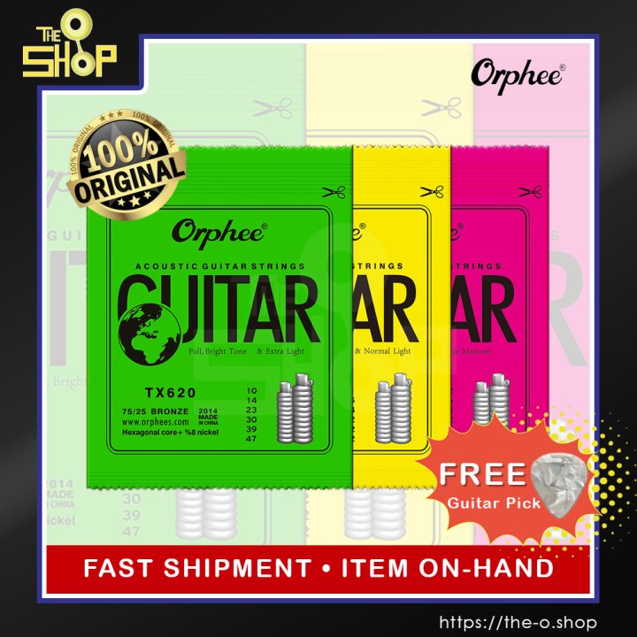 Acoustic Guitar Strings By Orphee (100 Original/Authentic) Complete