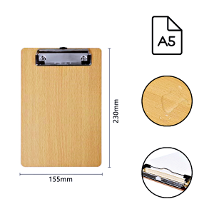 Clipboard แผ่นรองเขียนลายไม้ คลิปบอร์ดไม้ MDF คลิปบอร์ด มีให้เลือก 2 ขนาด A5 / A4 พร้อมส่งจากกทม.