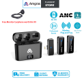 Amgras SoundMeta Ⅲ ANC Wireless Lavalier Microphone Wireless With Active Noise Cancelling Dual-Channel Recording LCD. 
