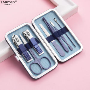 7/10/12/18Pcs/Set Royal Blue Stainless Steel Manicure Pedicure Tool Kits Nail Personal Care Salon Cuticle Nipper Clipper Cleaning Tools